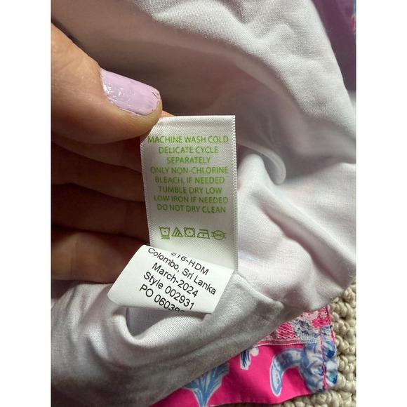 Lilly Pulitzer Little Lilly Classic Shift Dress Girls 10 Pink/Blue Wave N Sea - Picture 6 of 7